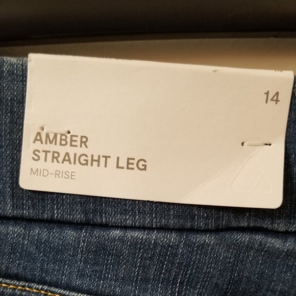 Liz Claiborne Amber Womens Mid Rise Straight Jeans with leg button detail - Picture 14 of 16